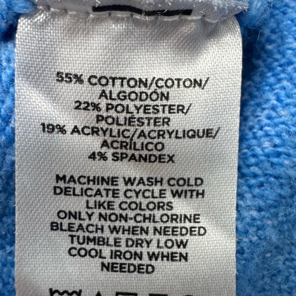 Ann Taylor Factory Cotton Blend Short Sleeve Sweater Blue M - Picture 4 of 4